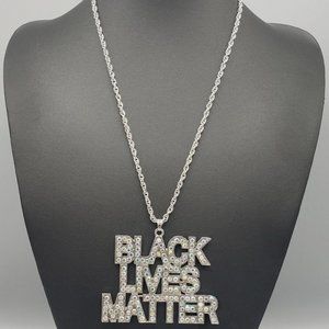 SILVER AB BLACK LIVES MATTER NECKLACE